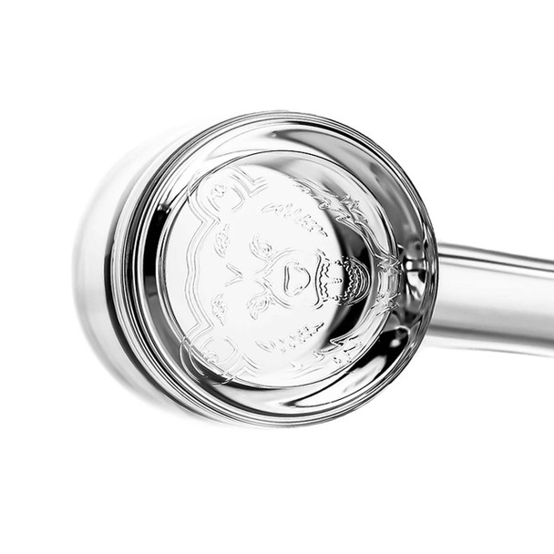  Bear Quartz 25mm Flat Banger V2 - 10mm Male, 90 Degree logo engraving on banger.