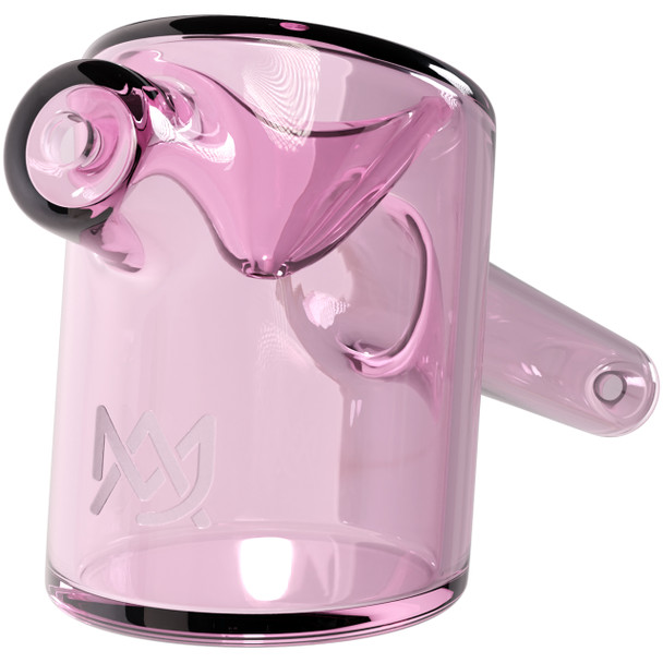 MJ Arsenal Kickstand Glass Spoon Pipe front view showing off its interesting tilt.