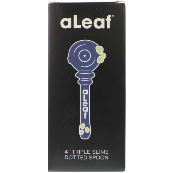 A box containing an aLeaf Glass Triple Slime Dotted Spoon.