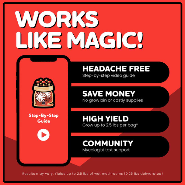 Mushroom Grow Kit In-A-Bag included learning resources.