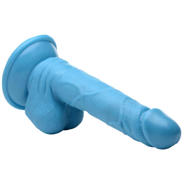 Pop Peckers 6.5" Dildo with Balls - Blue