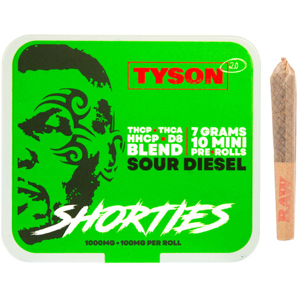 Tyson 2.0 THCP Blend Shorties - Sour Diesel, 10-Count. Premium THCP blend shorties.