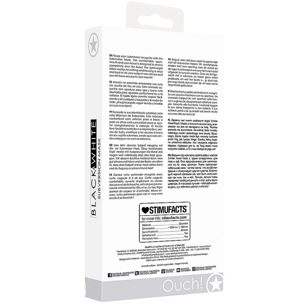 Shots Ouch! Subversion Mask – Open Mouth & Eyes Spandex Hood for Bondage & BDSM Play