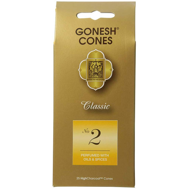 Gonesh Cones No. 2: Perfumed with Oils & Spices, 25 Cone Pack