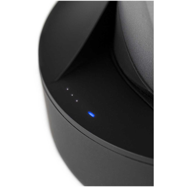 Discreet lighting showing battery level and power.