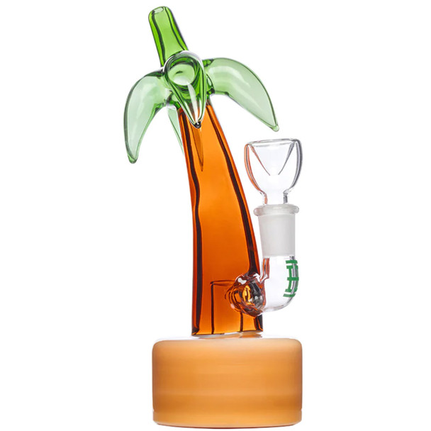 Right angled shot of a Hemper 7" Palm Tree Bong.