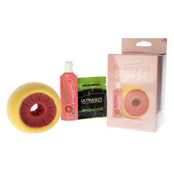 GoodHead grapefruit set with UltraSkyn open ended stroker slick head glide and refresh powder group.