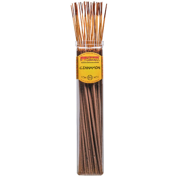 50 Cinnamon-scented Wild Berry Biggies Incense Sticks in a labeled jar with their signature brown-colored sticks emerging at the top.