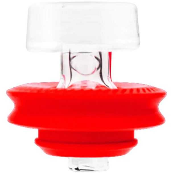 Puffco Peak Pro Solar Red Ball Cap viewed from the front on a white background.