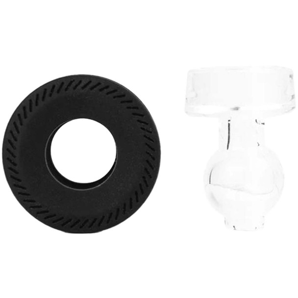 Disassembled Peak Pro Ball Cap showing its silicone housing and the glass directional carb cap.