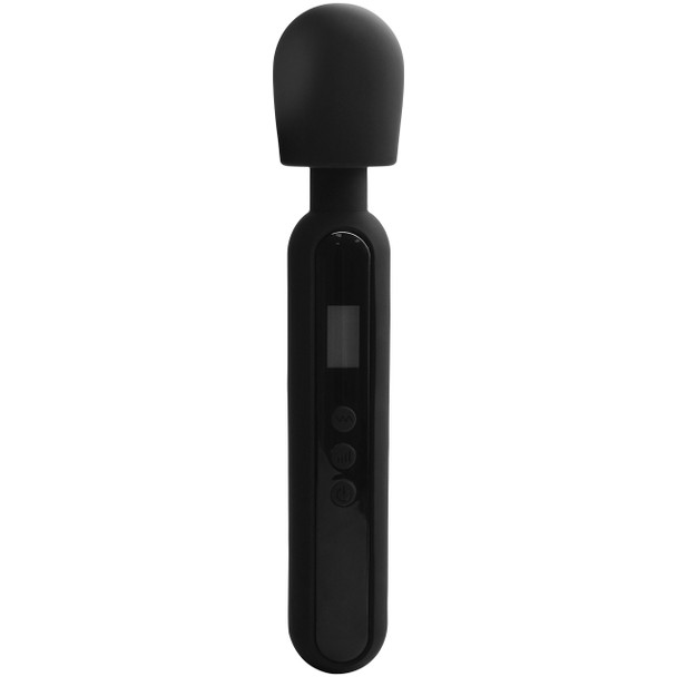 Wand-r-Lust Vibrating Wand - Black front view isolated on white.
