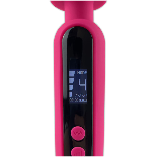 Digital display on the Wand-r-Lust Vibrating Wand - Pink.