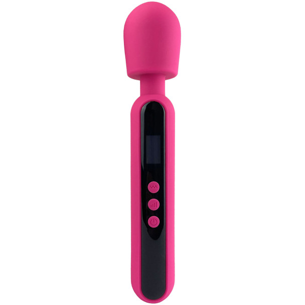 Wand-r-Lust Vibrating Wand - Pink front view isolated on white.