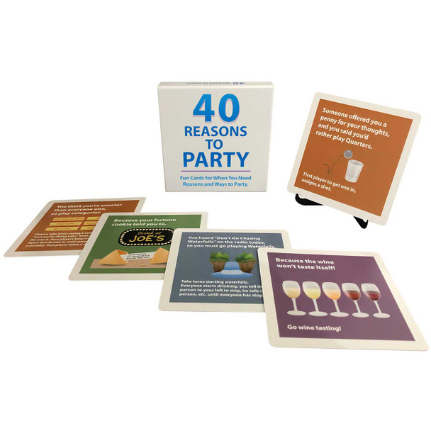 40 Reasons to Party Card Game Adult party card game. Perfect for birthdays, bachelorette parties and bachelor parties.