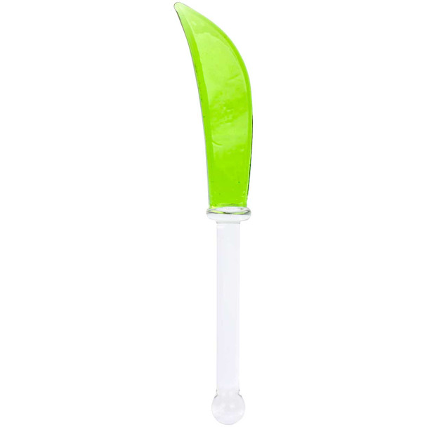 Glass Sword Dab Tool green color. Unique themed dab tool. Glass dabbing accessory.