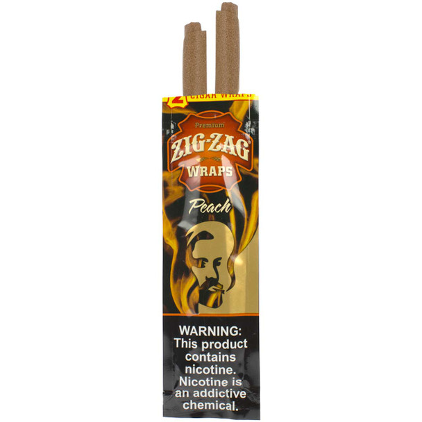 Zig-Zag Blunt Wraps - Peach open with its wraps emerging from the top.