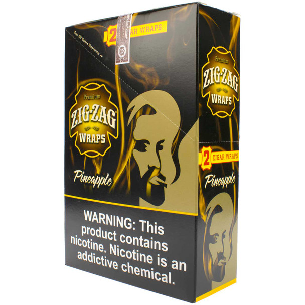 Buy Zig-Zag Pineapple Blunt Wraps for Wholesale and receive a closed display box of 25 Zig-Zag Pineapple Blunt Wraps.