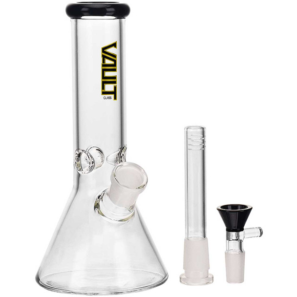 Vault Glass 10" Beaker Bong - Black