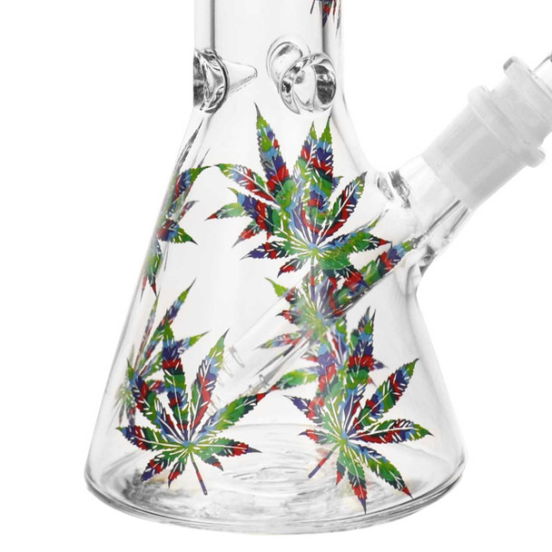 VAULT Glass 10" Pot Leaf Beaker Bong base image.