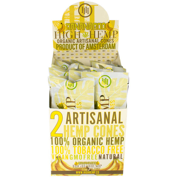 High Hemp Wrap Cones - Banana Goo wholesale lowest price infused rolling papers