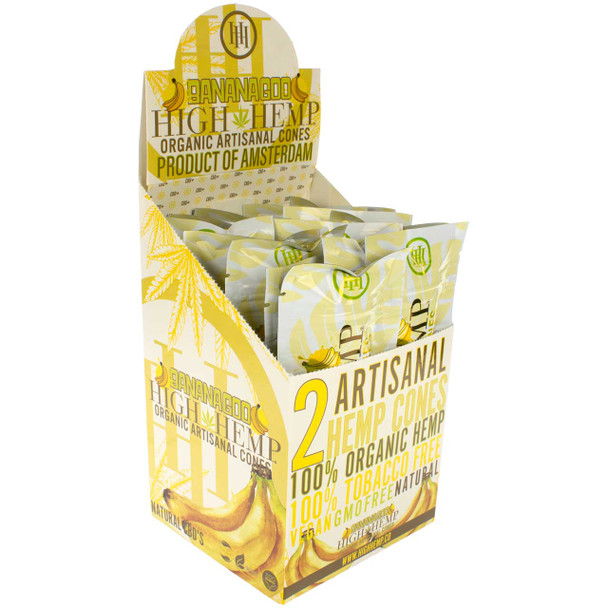 High Hemp Wrap Cones - Banana Goo Side image of box for sale