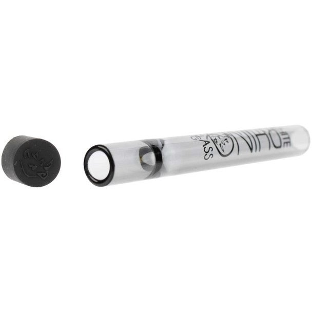 Pyrex Glass Chillum with Silicone Cap - Black