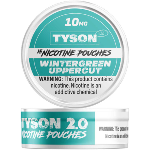 Tyson 2.0 Nic Pouches - Wintergreen Uppercut, 10 mg. Nicotine-infused pouches by Mike Tyson.
