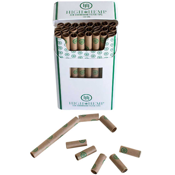  High Hemp Eco Cardboard Filter Tips - 120 Tips open box
