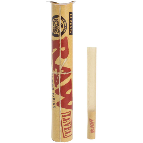 RAW Classic Level Cones - 6-Pack box packaging and with one cone displayed.