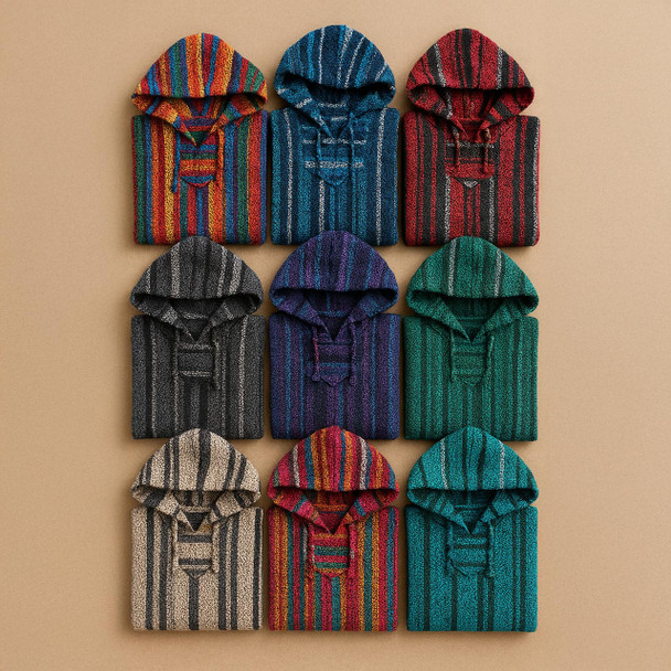 Baja Joe Cotton Blend Baja Hoodies – Authentic Mexican Pullover in Assorted Colors