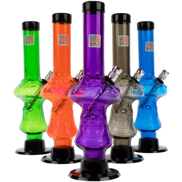 JM Enterprises 8" Mini Mushroom Head Acrylic Bong - Assorted. Acrylic bong bulk purchase.