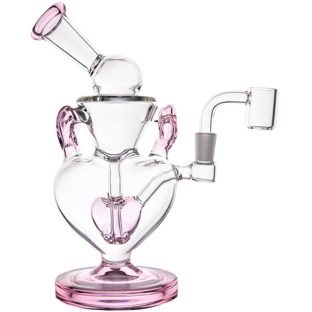 Melting Hearts Mini Dab Rig recycler with twin uptake.