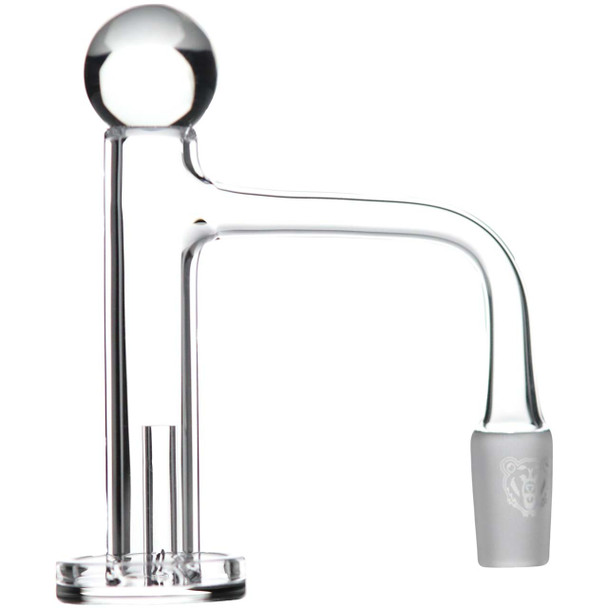  Bear Quartz V1 Tower Set - 14mm Male, 90 Degree high quality banger and marble for dab rigs.