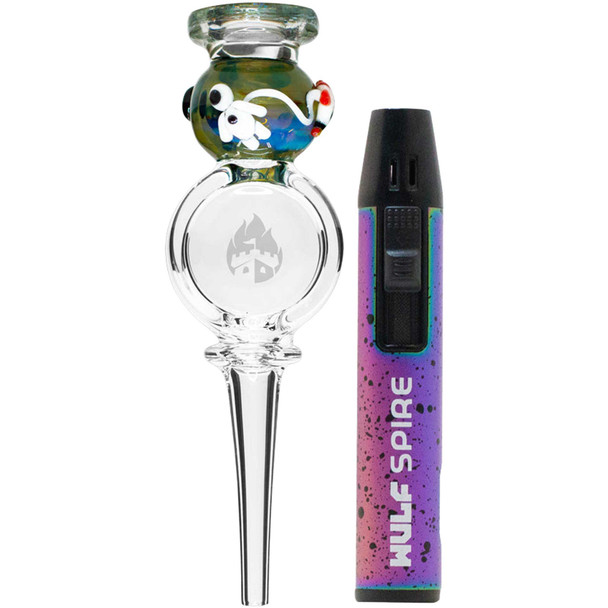 Wulf Mods x Empire Glassworks Honey Straw Kit – Galactic Limited Edition | Astronaut Glass Nectar Collector & Full Color Pen Torch Bundle