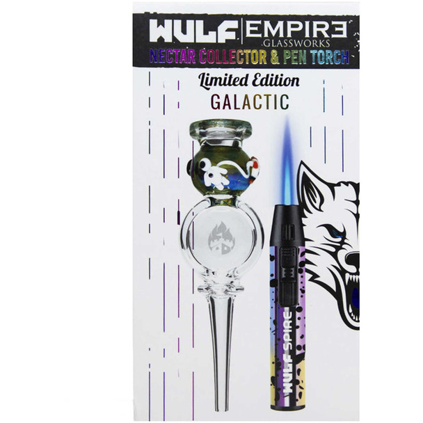 Wulf Mods x Empire Glassworks Honey Straw Kit – Galactic Limited Edition | Astronaut Glass Nectar Collector & Full Color Pen Torch Bundle