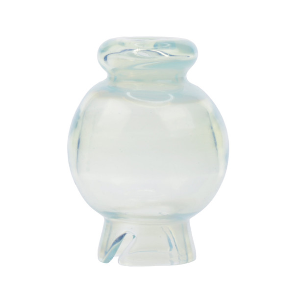 Sir Pyro Glass Puffco Pivot Bubble Mouthpiece – American-made fumed glass top, straight profile side view