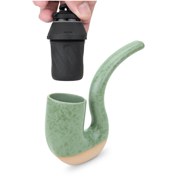  Puffco Proxy Terrapipe - Matcha  base being inserted into Terrapipe.