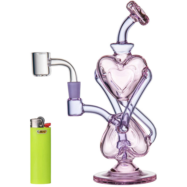MJ Arsenal H2H Heart-2-Heart dab rig shown next to a standard Bic lighter for size reference