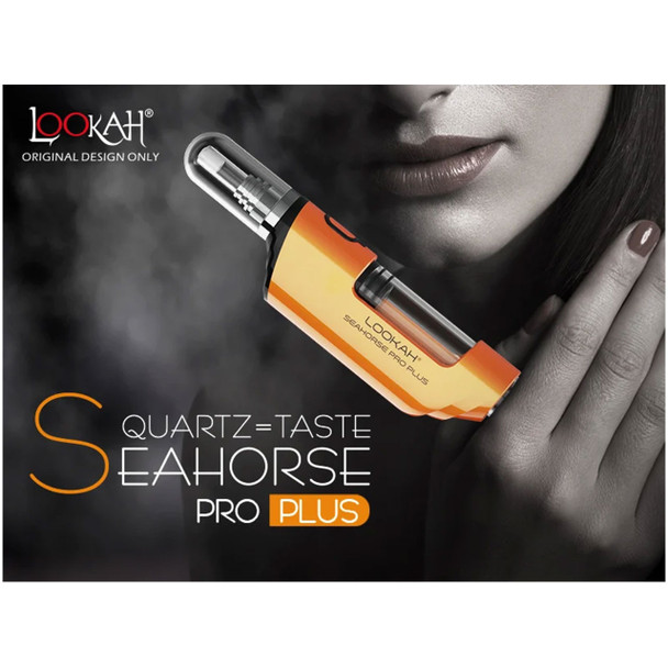Lookah Seahorse Pro Plus electric nectar collector dab straw shown in lifestyle promotional image