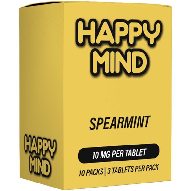 Happy Mind Spearmint Microdose Mushroom Tablets – 10mg Per Tablet – 3 Tabs (30mg Total)