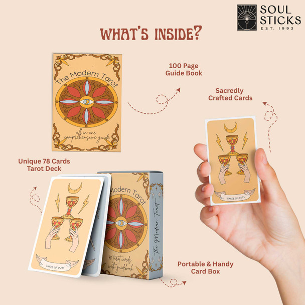 The Modern Tarot Card Deck – Contemporary Everyday Tarot Deck – 78 Cards with Guidebook