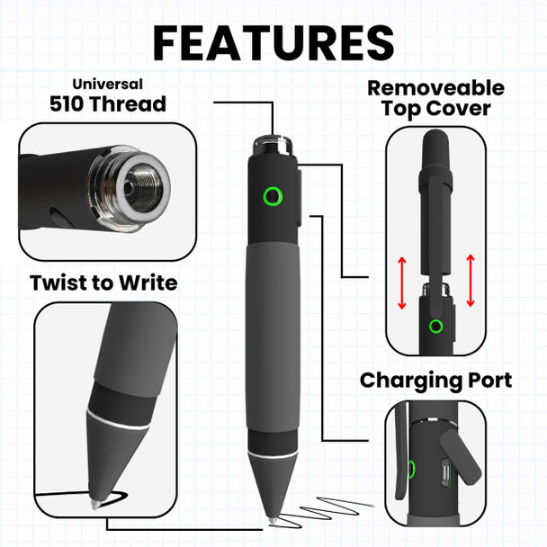 Features list of the Penjamin Discreet Vape.