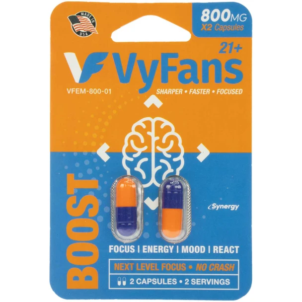 Front view of a single pack of VyFans Boost.