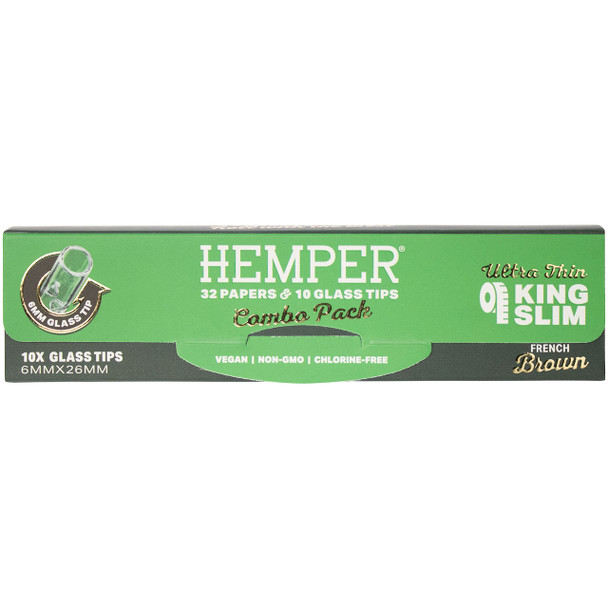 Front of a closed Hemper King Slim Combo Pack in French Brown