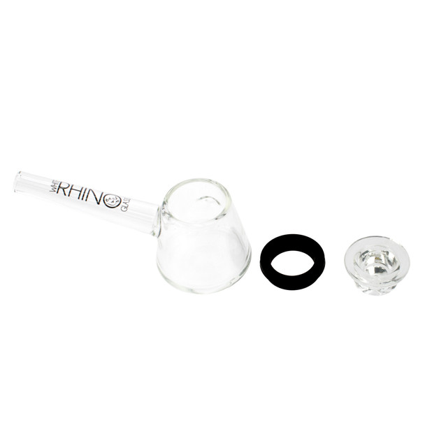 White Rhino EZ Clean Hand Pipe Glass Bubbler apart