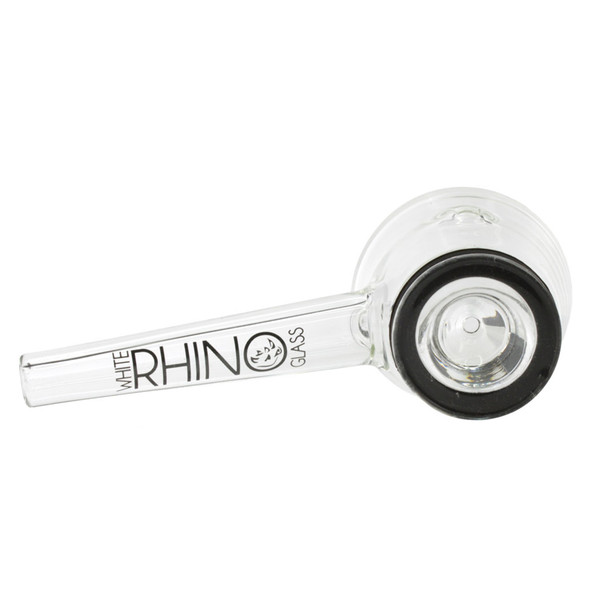 White Rhino EZ Clean Hand Pipe Glass Bubbler side view of pipe from the top