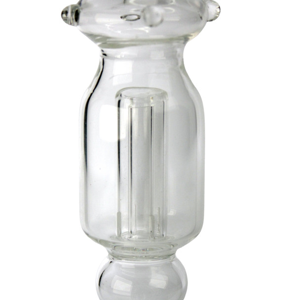 14mm nectar collector complete set with water percolator and quartz titanium nails close up.