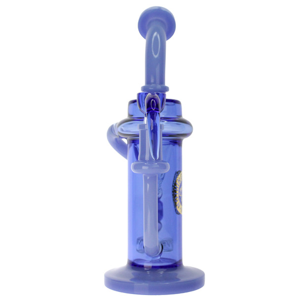10.5 inch Flying Pig milky blue gold leaf glass water pipe with showerhead perc and Nothing is Impossible branded bowl with hook font with bowl.