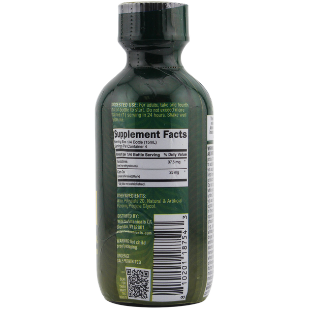 Wild Claw Shanti Cat's Claw and Kava liquid extract shot bottle, 60ml, nutrition facts