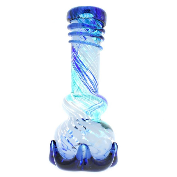 9" Double Bubble Bong with Wave Base and Wrap.